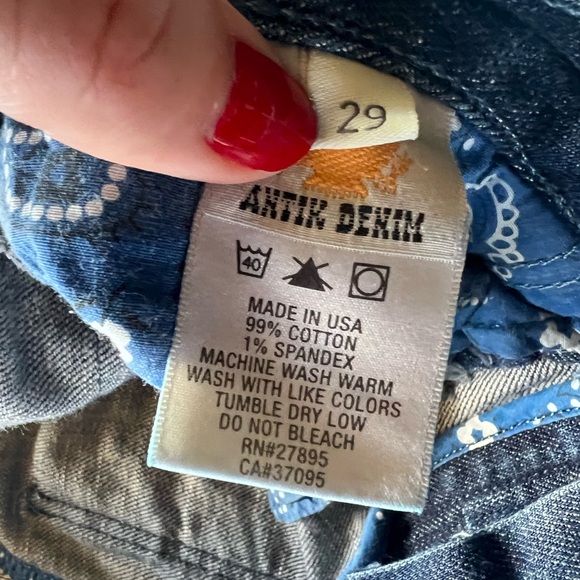 ANTIK DENIM - size 29 Western embriodered distressed boot cut jeans - Picture 4 of 10